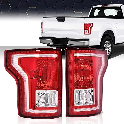 Miniatura 92 de PIT66 Luces traseras, compatibles con Ford F150 2009 2010 2011 2012 2013 2014 Conjunto de luces de freno traseras izquierda y derecha, lente roja