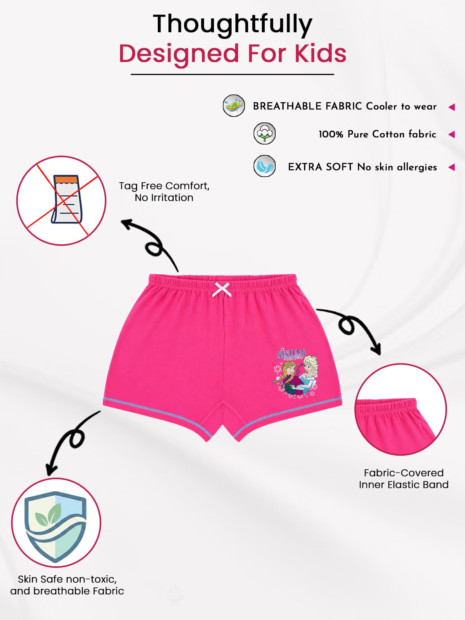 BODYCARE KIDS Cotton BODYCARE Girls Printed Shorts Pack Of 4 Print Suitable For All Day Wear With Ultrasoft And Durable Waistband For Rash Free Experience, 18 Months-24 Months 1