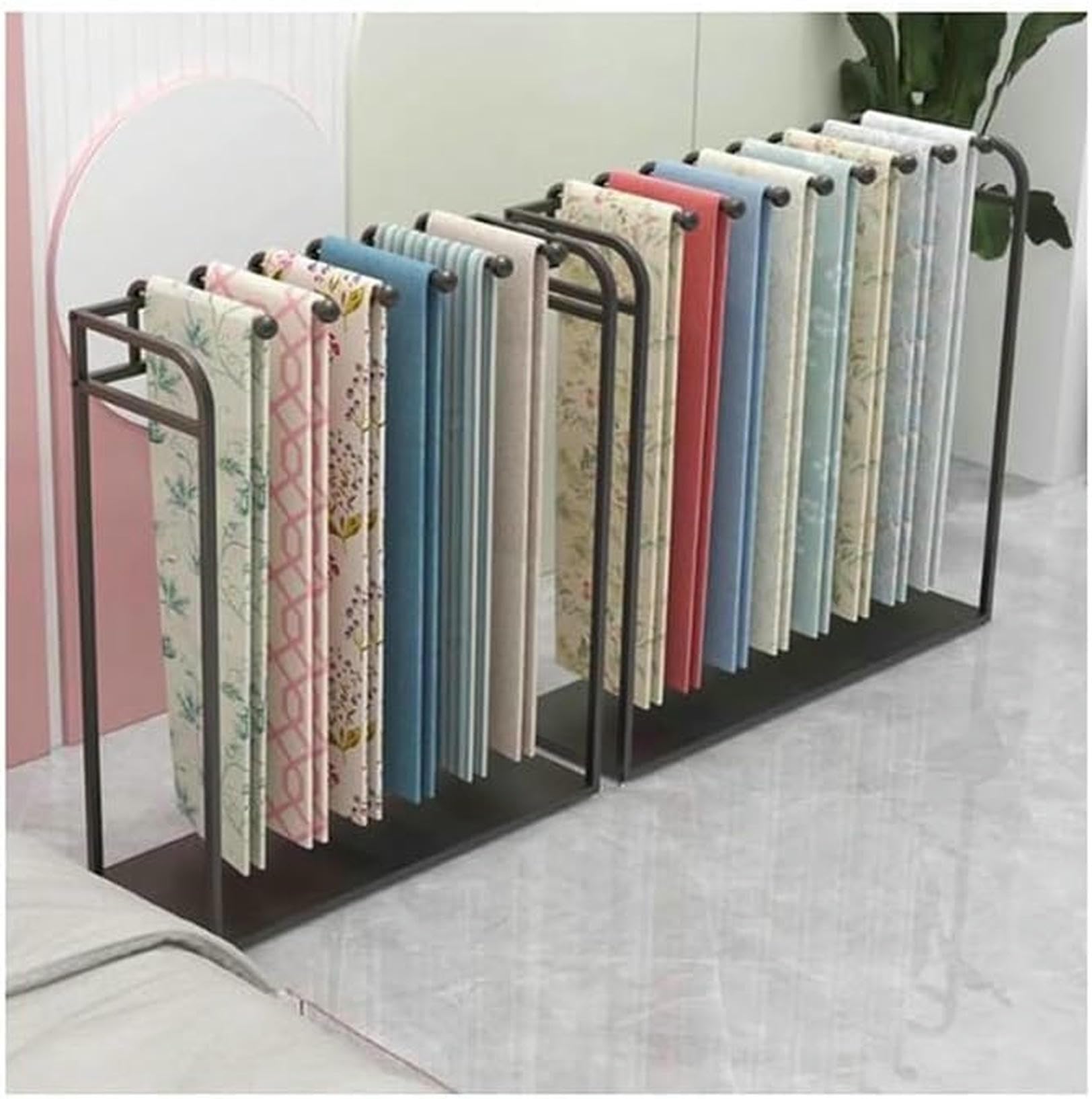 GTHTUHFD Fabric Display Rack For Clothing Stores, Efficient Scarf And Trouser Organizer, Ideal For Retail Boutiques And Shopping Malls,Black-150x45x135cm
