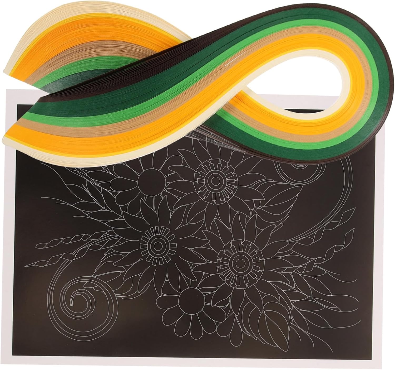 DOITOOL 1set Quilling Paper Strips Kit Flower Patterns for Crafts for Adults and Beginners for Home Decoration and Creative Projects