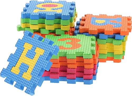 Miniatura 1 de Toyvian Tapete de rompecabezas ruso de 36 piezas, azulejos entrelazados, tapete de juego del alfabeto ruso, tapete de rompecabezas entrelazado ABC,