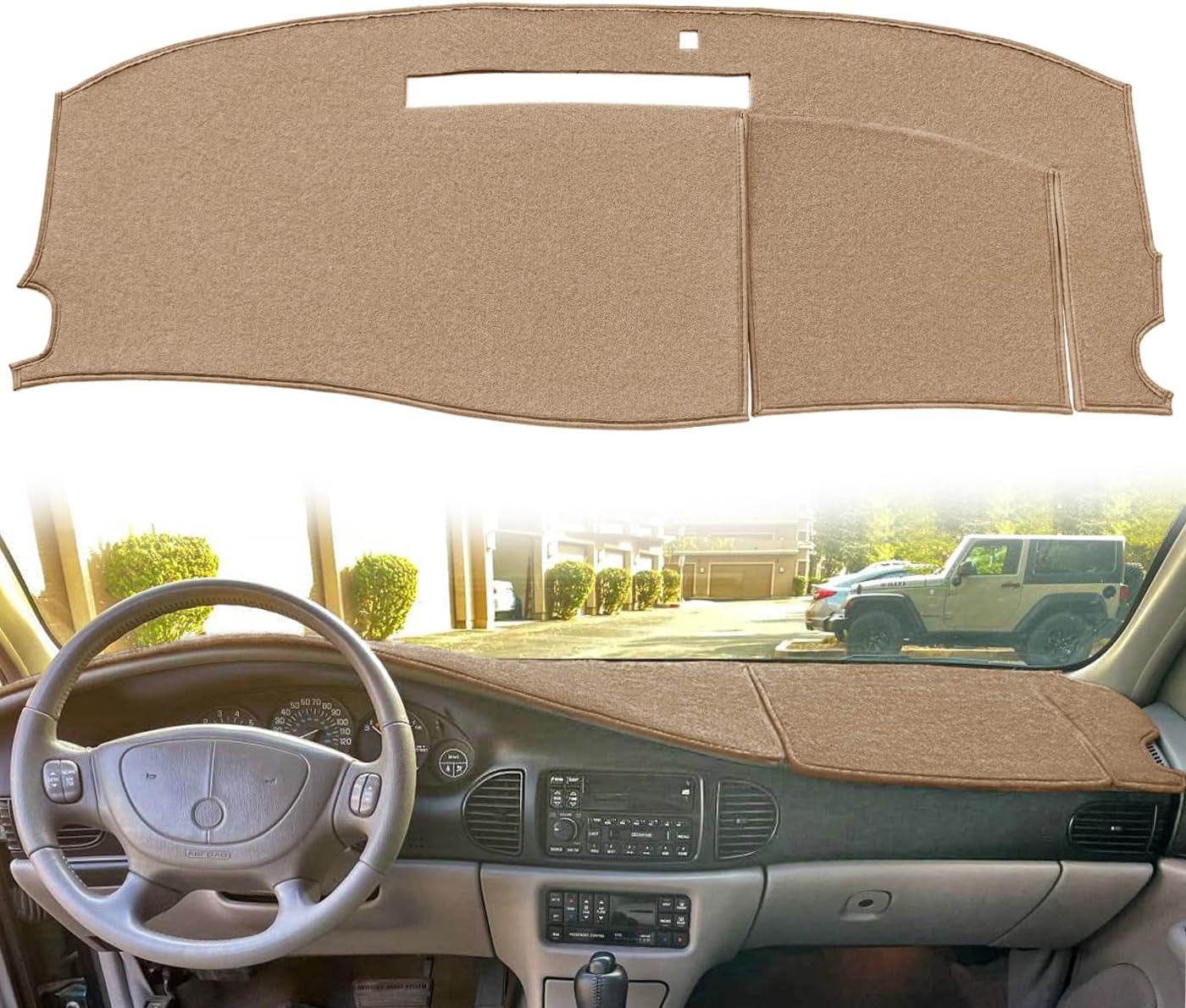 Dash Cover Mat Custom Fit for Buick Regal Century Dashboard Pad Cap Carpet Protector K300 (Beige)