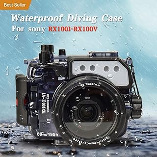 Sea frogs 195FT/60M Underwater Waterproof Camera Diving housing case for Sony DSC RX100 RX100II RX100III RX100IV RX100V RX100I-V (Housing + Red Filter)
