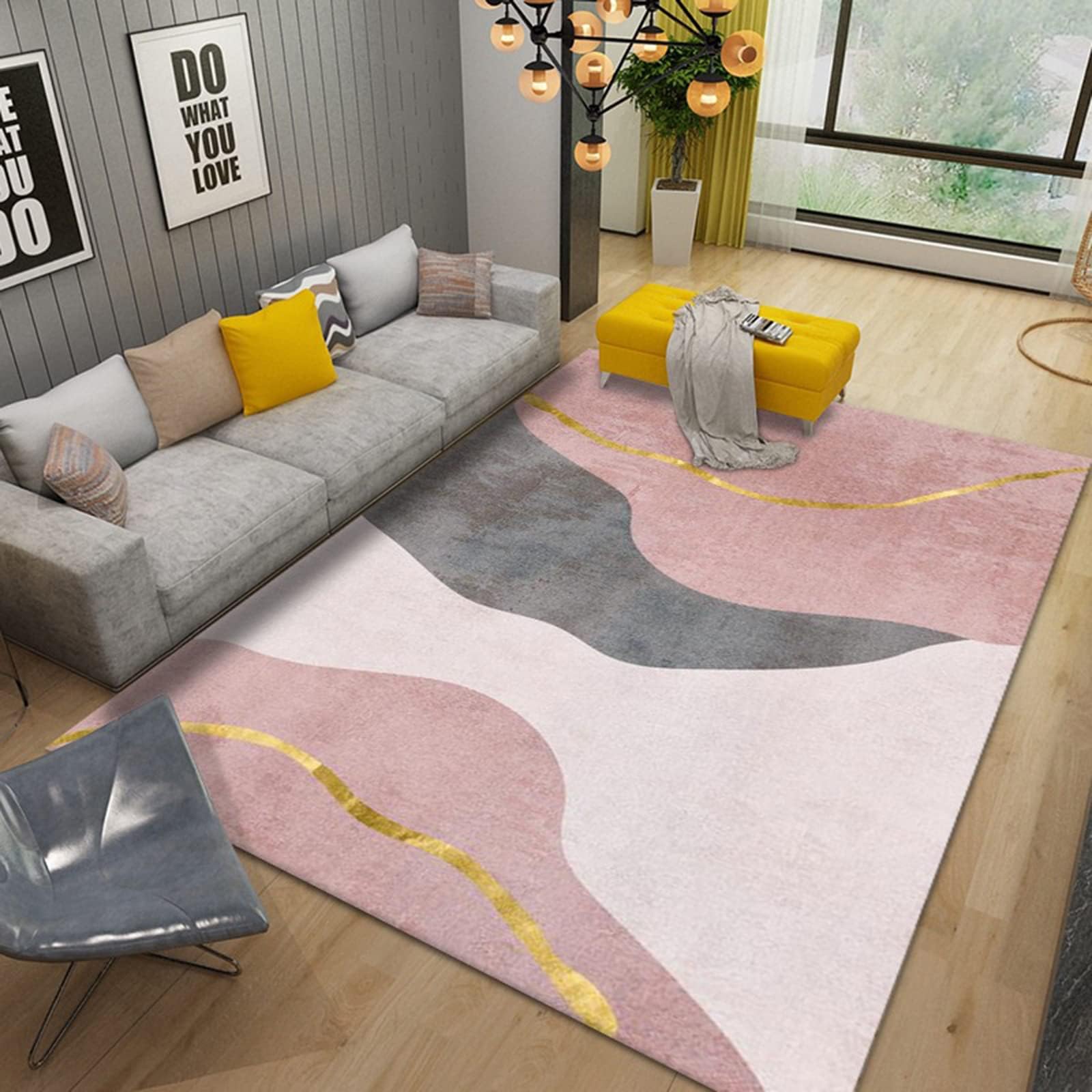 Yfzyczch Area Rugs for Living Room, Shaggy Floor Carpet for Bedroom, Modern Rectangular Fuzzy Rug, Indoor Modern Plush Carpet, Non-Slip Luxury Fuzzy Rug