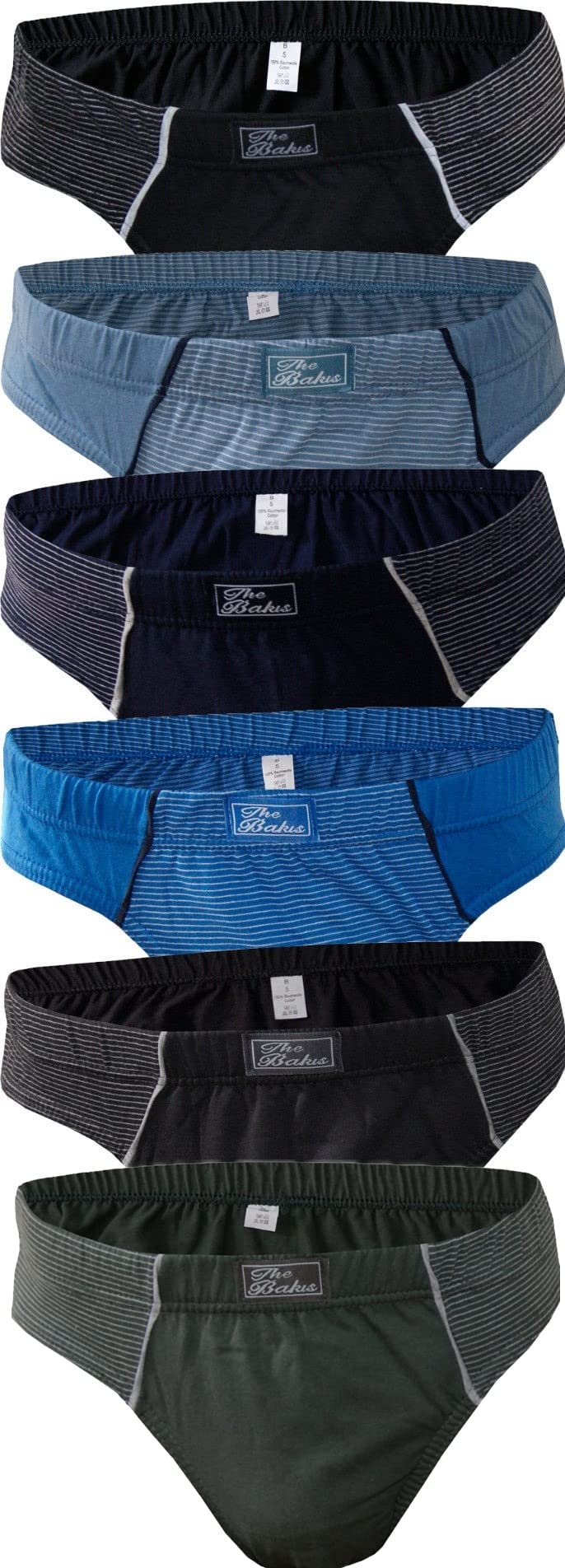 BestSale247 Set van 3, 6 of 12 stuks herenslips, onderbroeken voor mannen, fijn geribbeld, ondergoed van 100% katoen, XXL