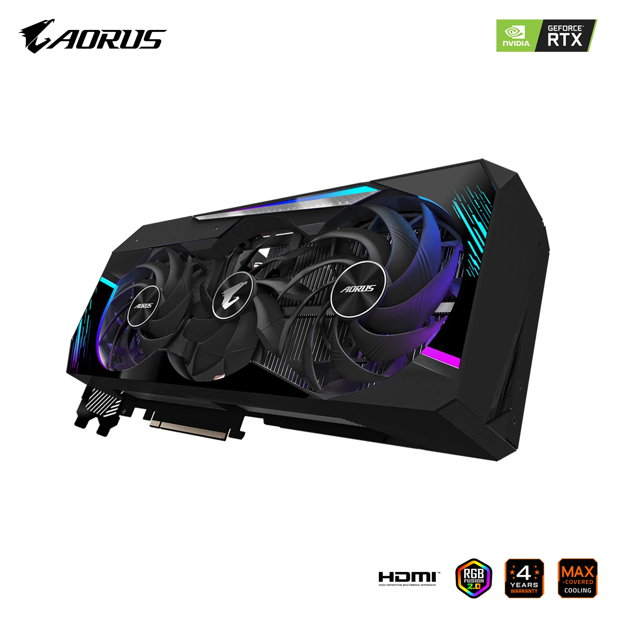 Gigabyte GV-N3080AORUS M-10GD, Karta Graficzna, 10 GB, Aorus Geforce RTX 3080 Master, Czarny