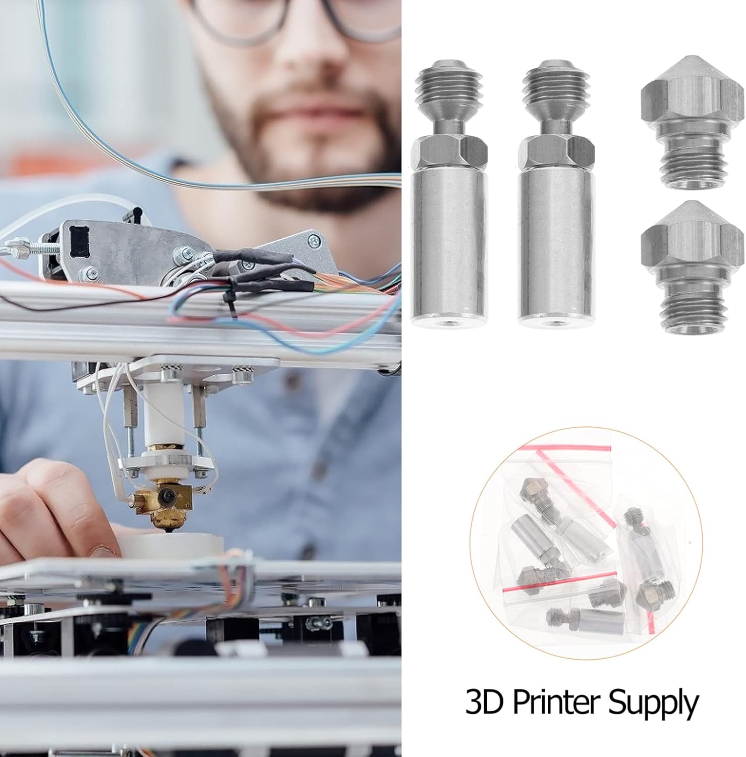 Review Scicalife 2 Sets 3D Printer Extruders Brass Nozzles Stainless Steel Nozzle Extruder 3D