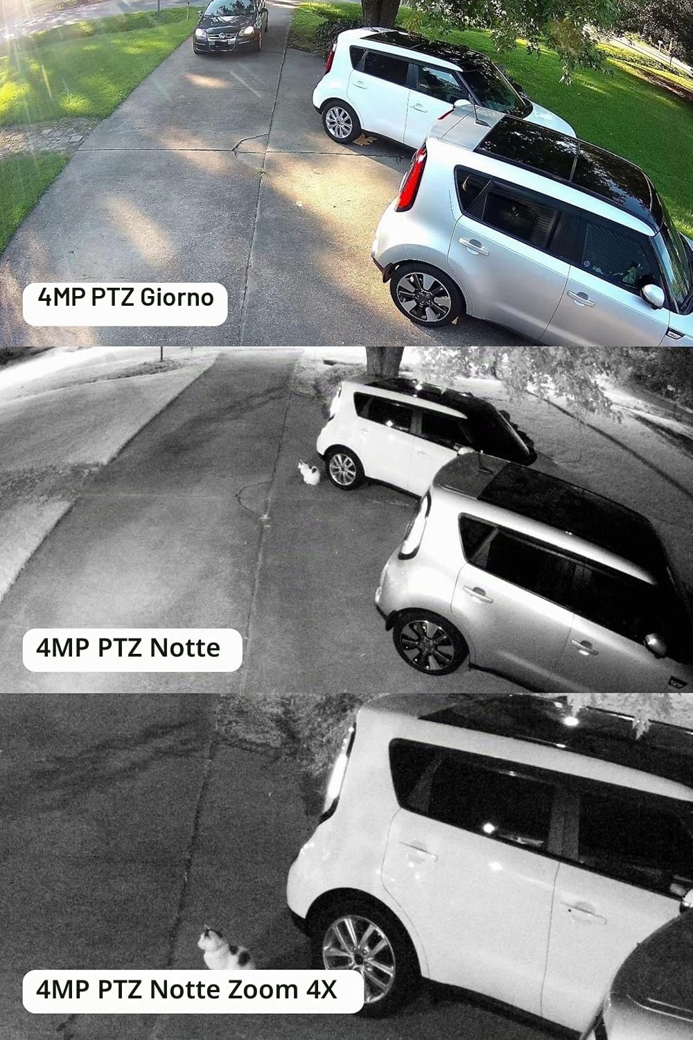 Anpviz 4MP Telecamera PTZ IP PoE Esterno, Zoom Ottico 4X, Riconoscimento di Persone/Veicoli, 30m Visione Notturna a Infrarossi, Slot per Scheda SD da 512GB, Microfono/Altoparlante Integrato(H Series) | Visione Notturna IR 30m, Rilevamento del Movimento, S