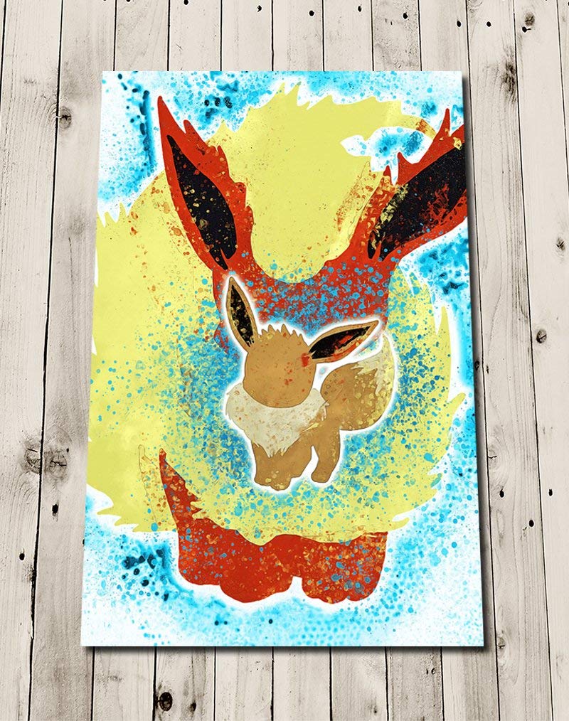 Eevee Flareon EVOLUTION Art Print Poster Wall Decor
