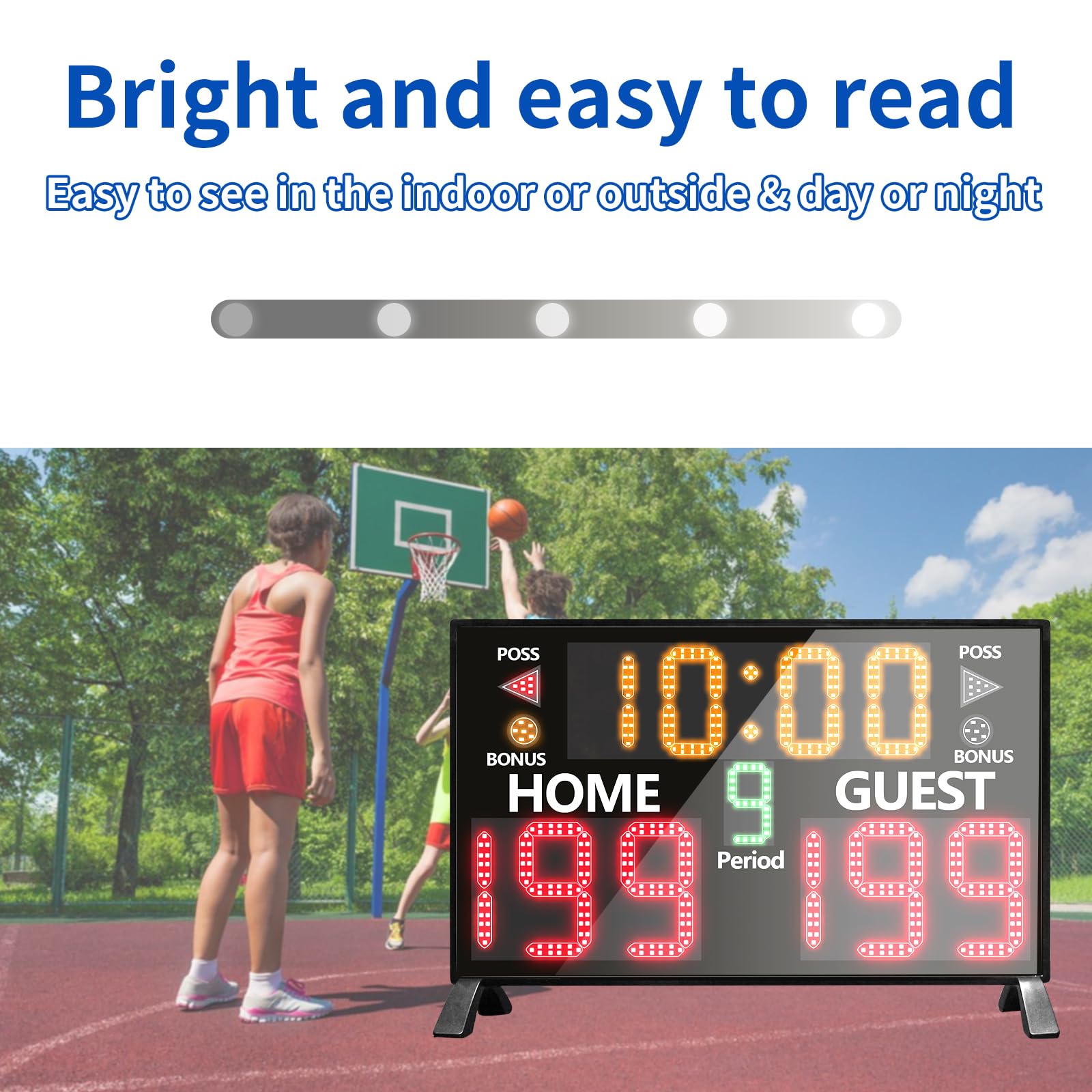 YZ Tabellone segnapunti Digitale con Telecomando, tabellone segnapunti Portatile di Pallacanestro con Orologio del Timer, tabellone segnapunti elettronico con Telecomando, Orologio da Tavolo,