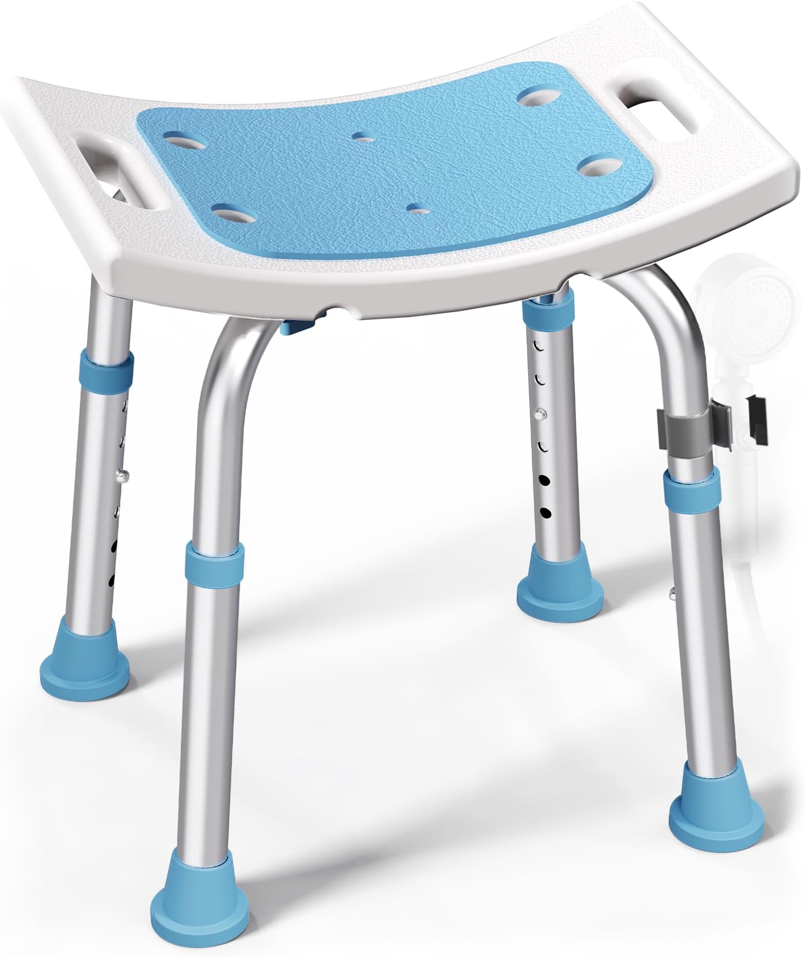 HOMLAND Shower Chair for Inside Shower, FSA/HSA Eligible 400 lbs Adjustable Shower Stool with Suction Feet, Shower Seat for Inside Tub Bathroom Bench Bath Chair for Elderly and Disabled