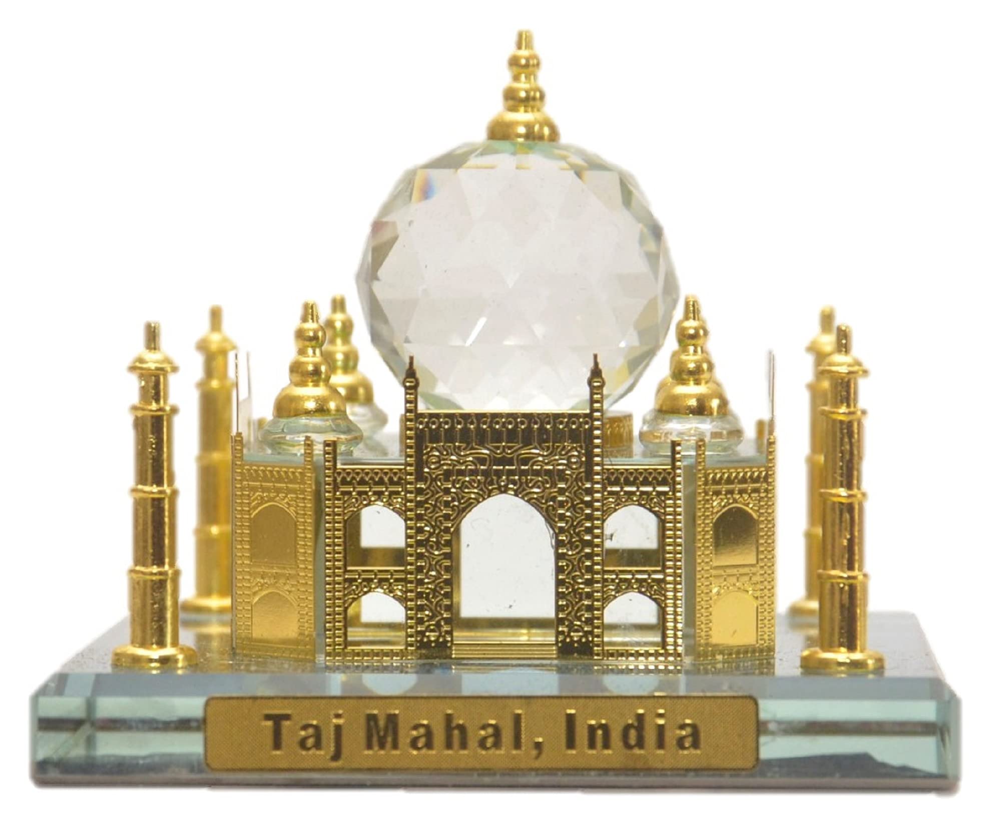 AUGEN Crystal Decorative Gold Plated Taj Mahal Showpiece (Multicolor Led) Medium Size (Transparent) (B09D84SFDK) Amazon Price History, Amazon Price Tracker
