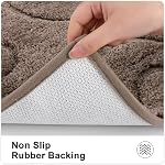 HEBE Microfiber Bath Mat Set 3 Piece, Ultra Absorbent Bathroom Mat, Non-Slip Plush Shaggy Bathroom Rug, Machine Washable Bath Mats for Bathroom Floor, Tub and Shower, Brown
