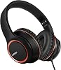 LORELEI X8 Over-Ear Wired Headphones with Microphone with 1.45m-Tangle-Free Nylon Line&3.5mm Plug,Lightweight Foldable & Portable Headphones for Smartphone,Tablet,Computer,Mp3/4(Dark Blue)