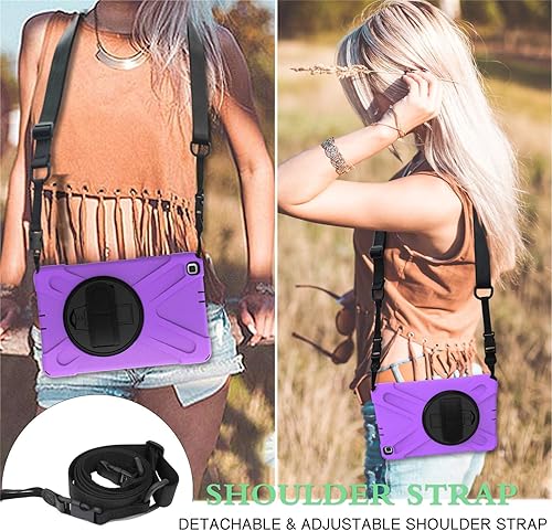 Miniatura 7 de Ivy - Funda con función atril de 360 grados compatible con Tienda Kindle Fire HD 8 20172018, con correa para la muñeca y correa para el hombro,