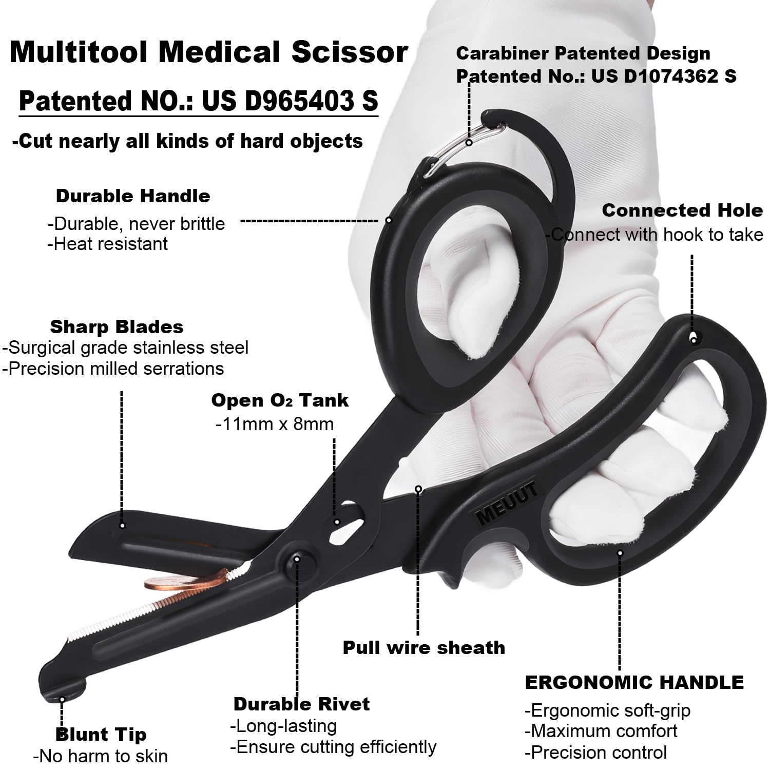 MEUUT Trauma Shears - 2 Pack Medical Scissors -6