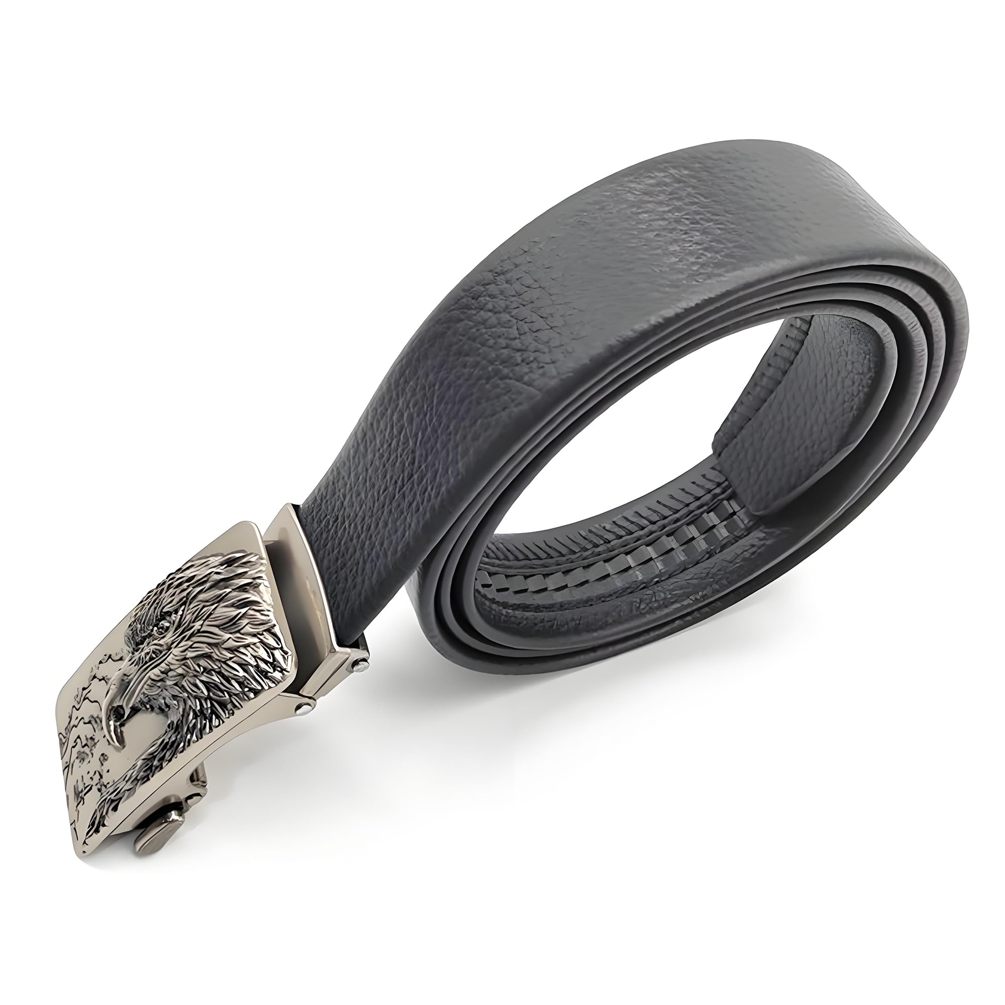 CHENNAN Vintage Alloy Automatic Buckle, Automatic Ratchet Replacement Buckle, Automatic Belt Buckle with Eagle Head Fit For 35mm Wide Belt, 1PC