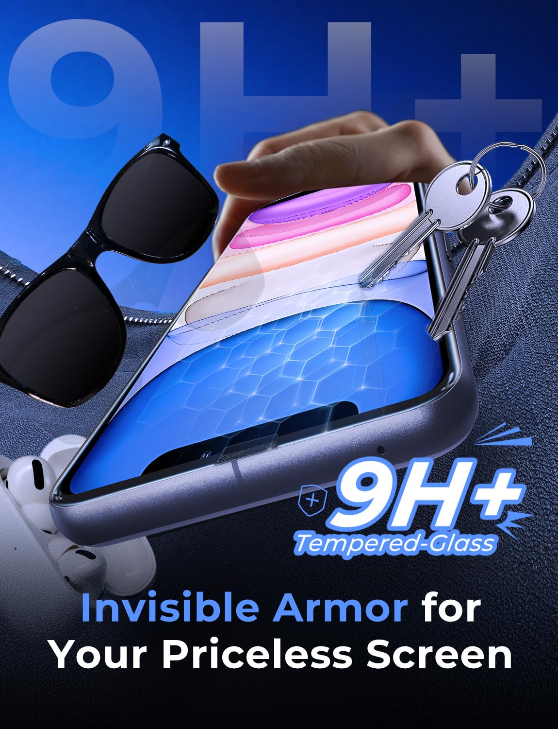 MAGIC JOHN Kit D'accessoires De Téléphone Avec Film De Protection D'écran Pour IPhone 2025