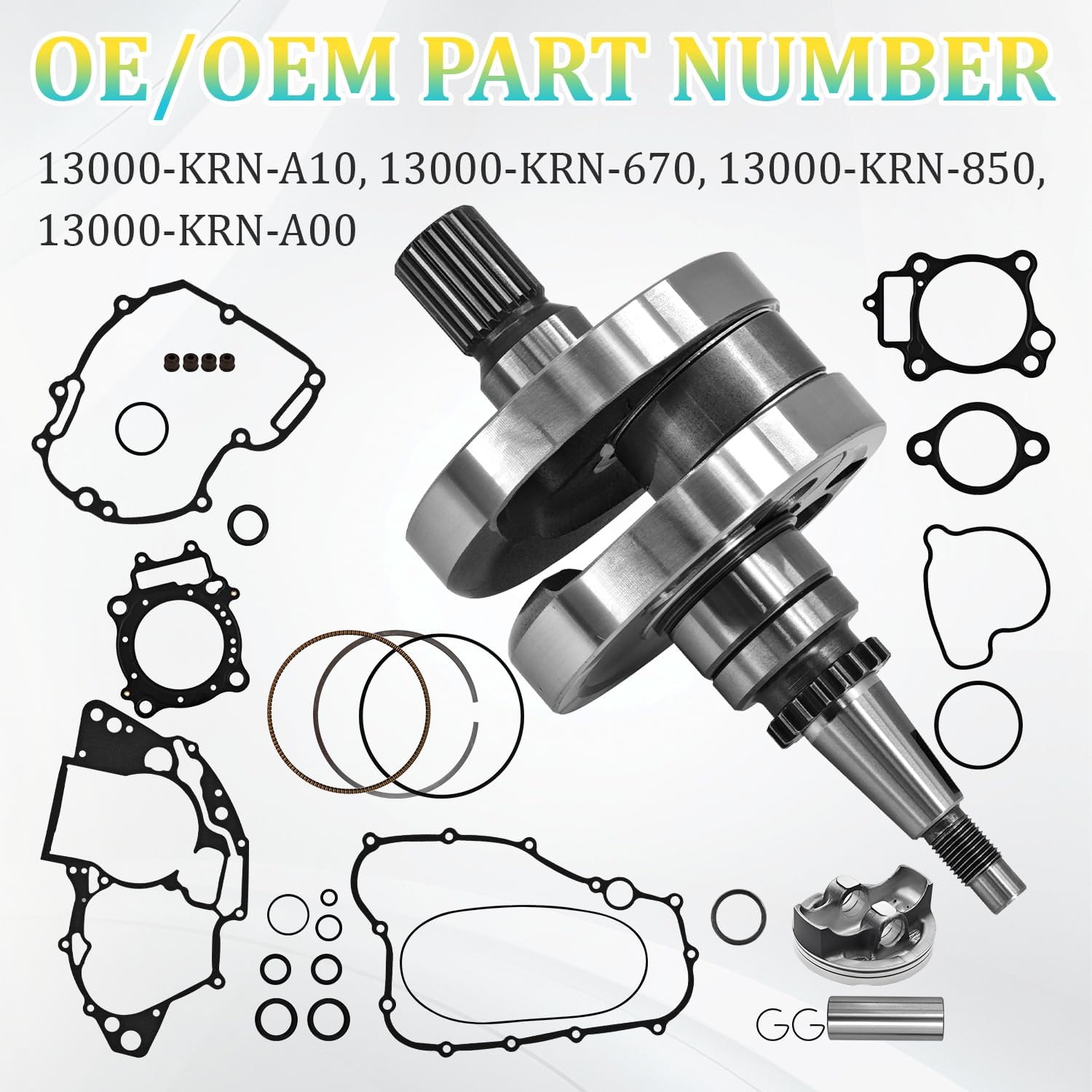 13000-KRN-A10 Crankshaft & Engine Rebuild Kit w/Forged Piston Compatible with Honda CRF250R 2004-2009