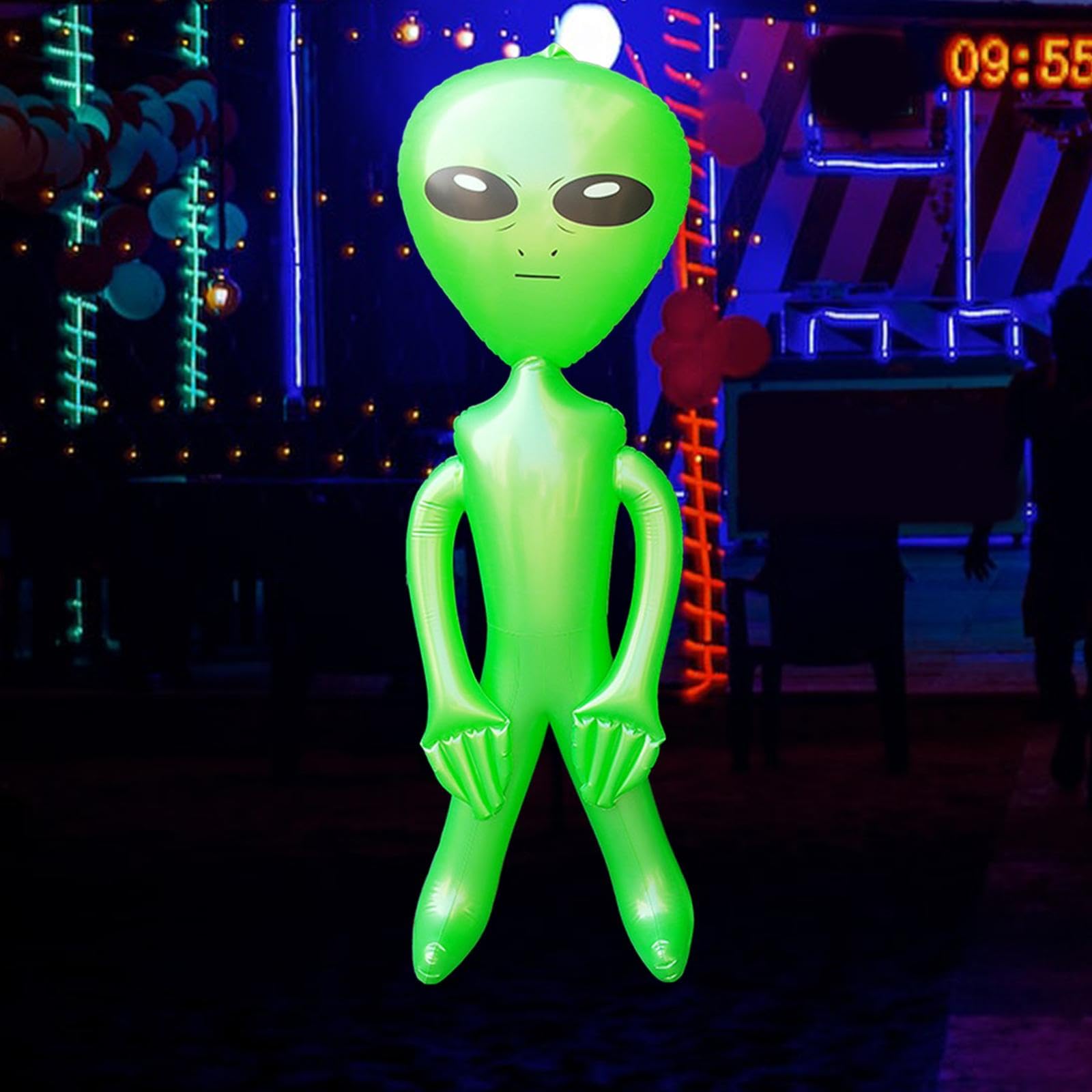 宇宙人フィギュア 青緑色 フィギュア ビールを飲む宇宙人 グリーン 緑 棚 置物 14cm