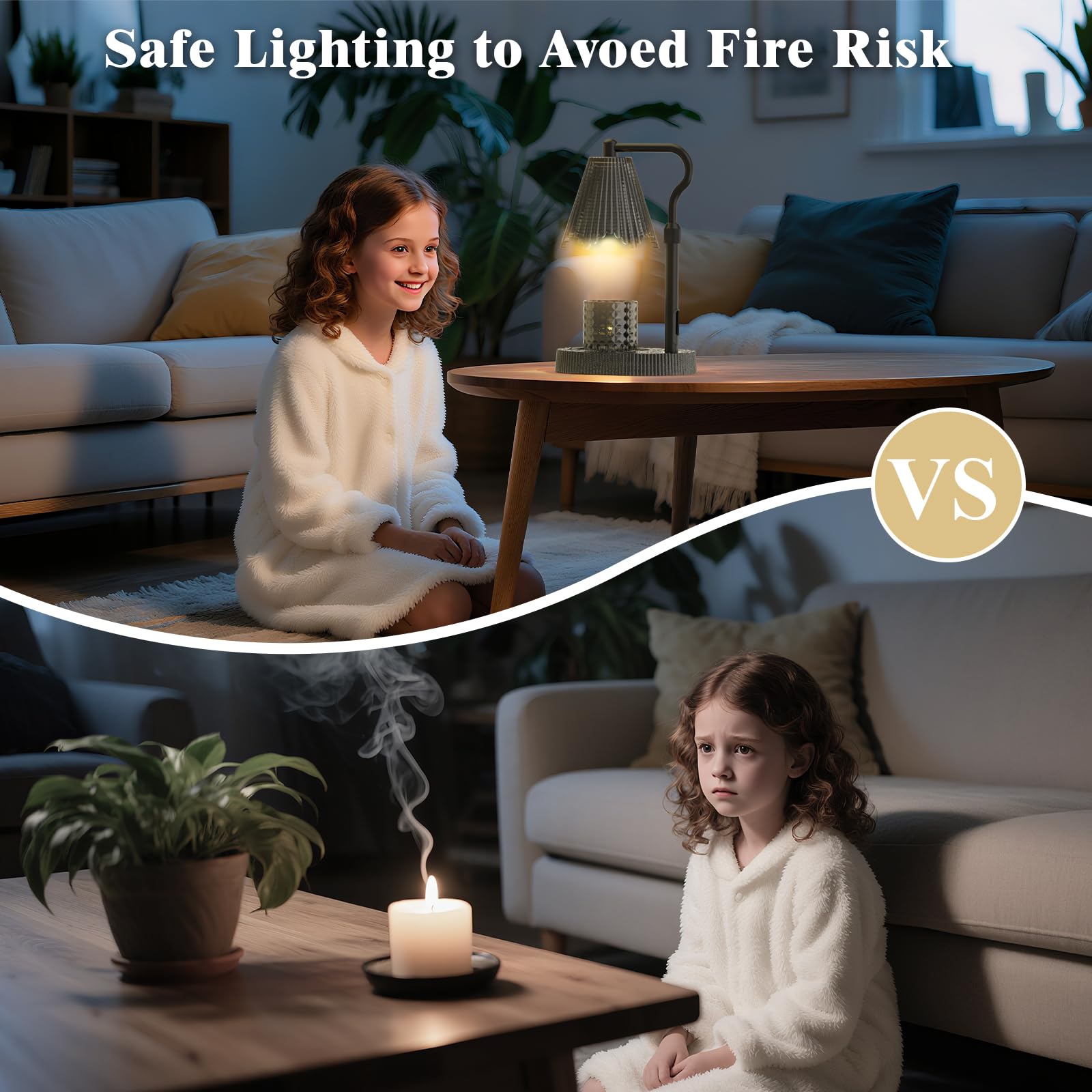 WYghyronic Candle Warmer Lamp with Adjustable Height, Flameless 4-Level Dimmable Wax Warmer - Image 4