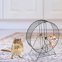 Vista 5 de Accesorios de ejercicio, rueda silenciosa para hámster, de malla de alambre, rueda de jerbo con soporte de hierro, rueda silenciosa para correr