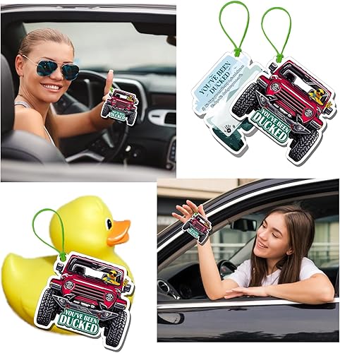 Miniatura 6 de You've Been Ducked Card, etiquetas de pato de pato, tarjeta de juego de pato, etiquetas de pato, pato de goma para etiquetas, diseño de automóvil de