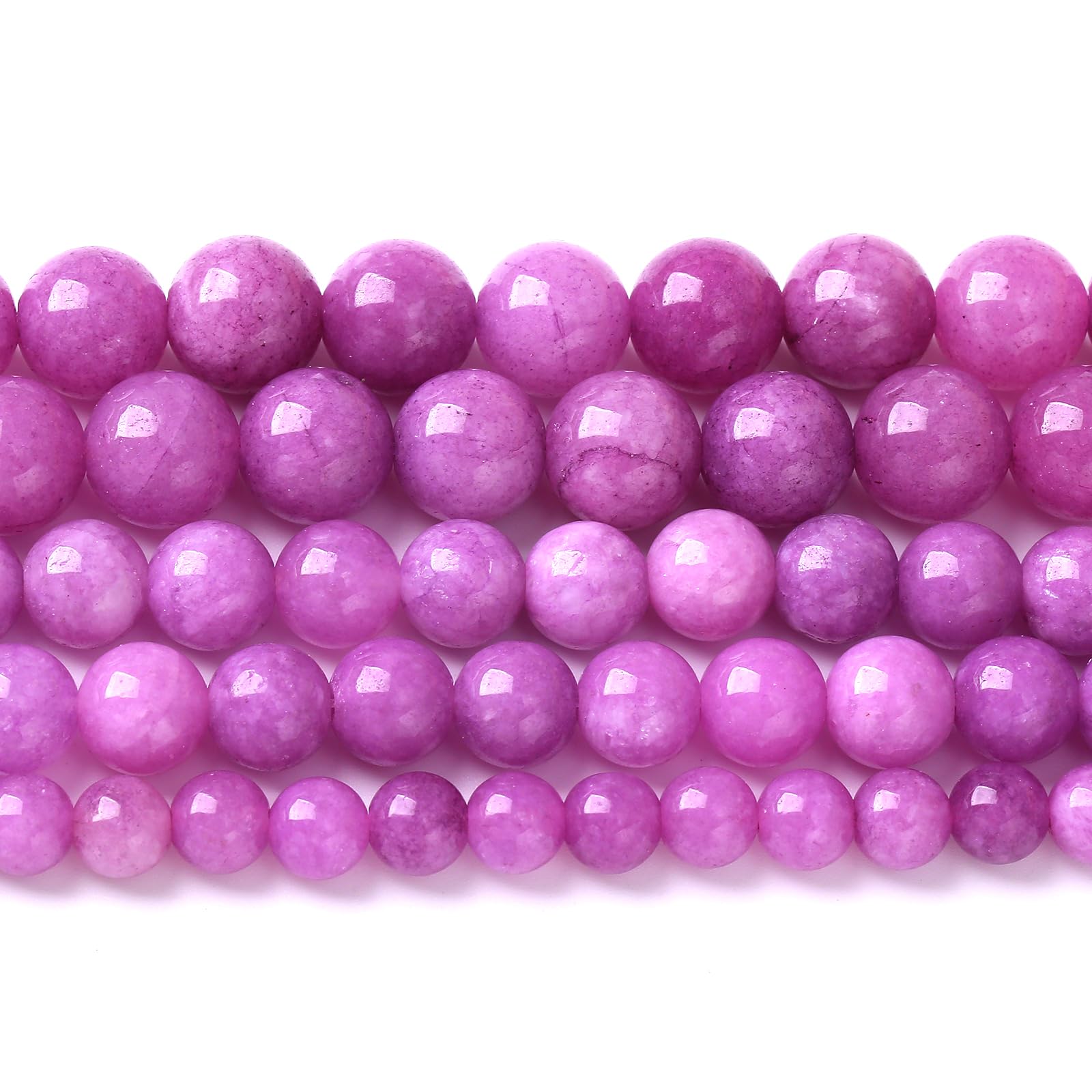 ZXYMLZIReal Natural Stone Beads…… (Purple Lepidolite Jade, 12mm)