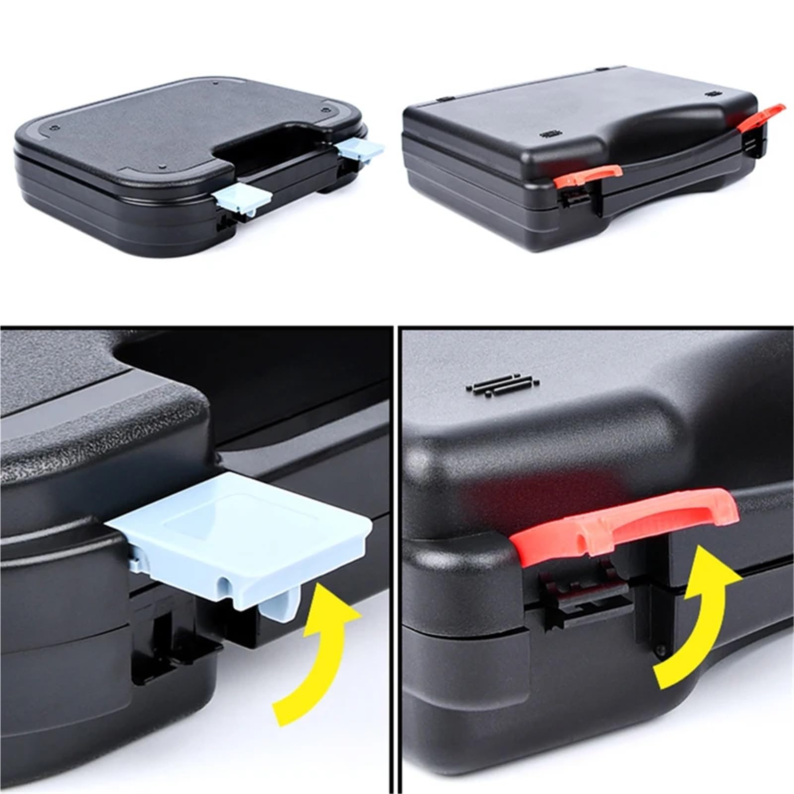 Anti-Robo Caja Caja Fuerte de Seguridad Estuche de almacenamiento para armas Kublai, caja para pistola, maletín táctico para pistola, visores para rifles, accesorios ópticos para caza(Black ABS Box)