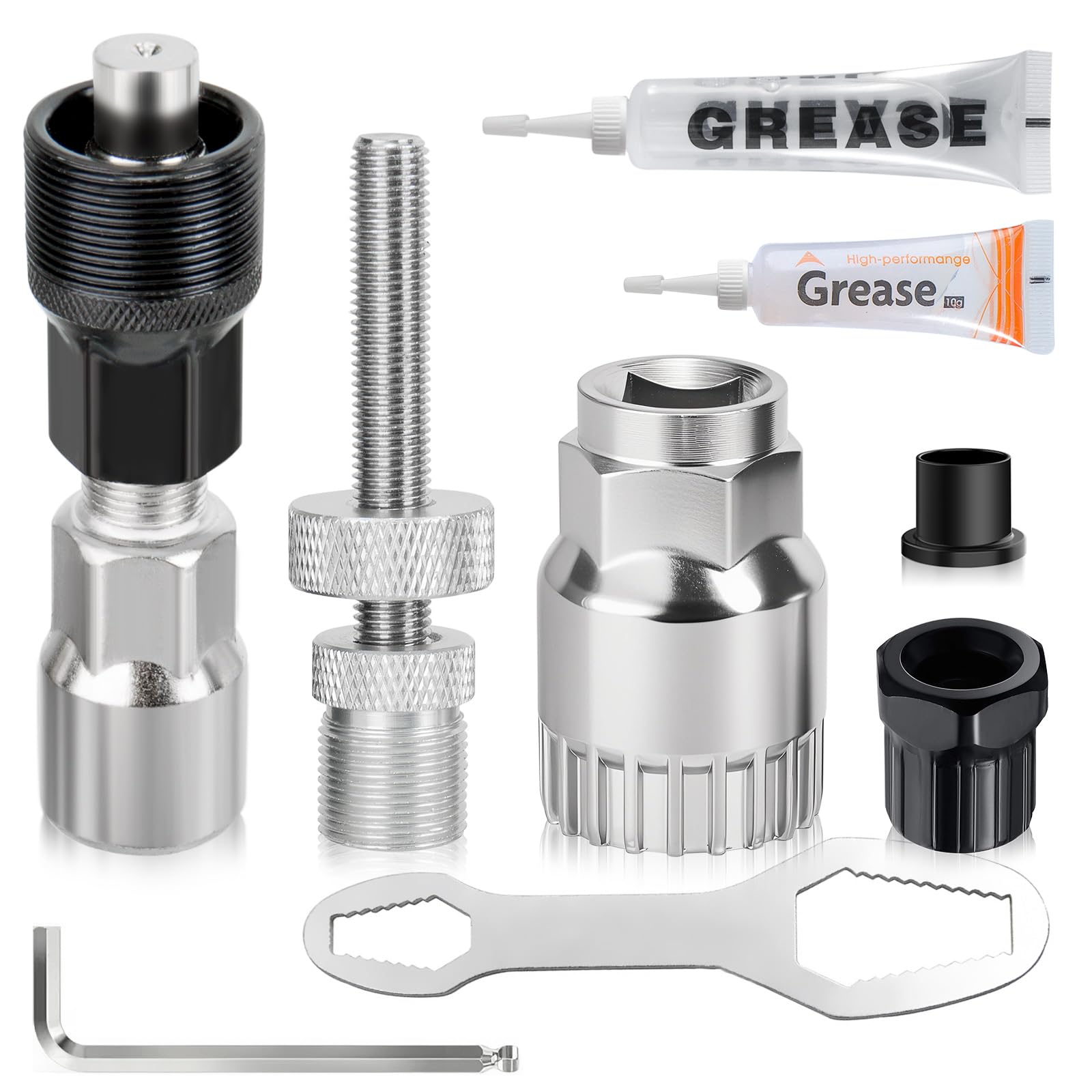 Celepoir Bike Crank Removal Tool & Bottom Bracket Remove Tool Set, incl Crank Puller Double Ended Wrench & Allen Key, Universal Bike Bottom Bracket Cranks Removal Tools Set for Repair Mountain Bikes