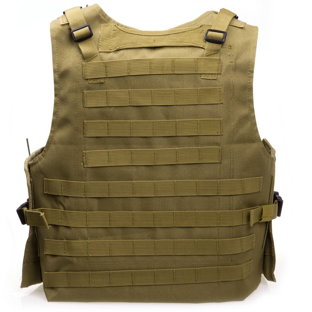Chaleco táctico para caza al aire libre Molle Chaleco Multi-bolsillo Paintball de entrenamiento (Khaki)