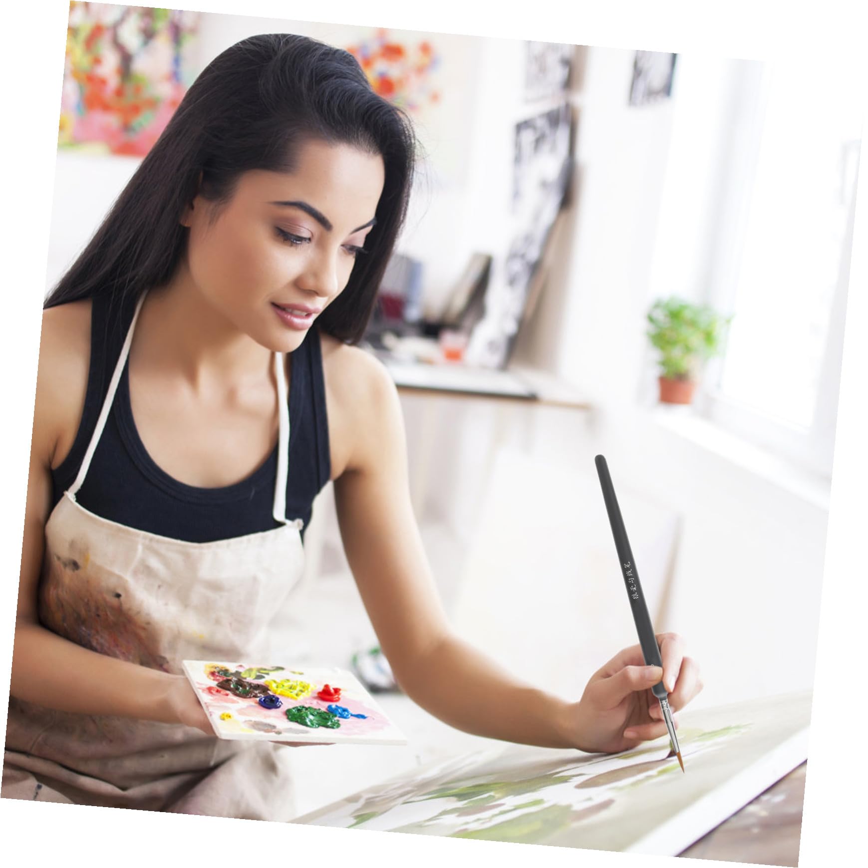 Gadpiparty Set de 6 Pinceles de Acuarela de Plástico Ligeros para Profesionales y Niños, Ideales para Pintura al Óleo y Dibujo Lineal en Detalle
