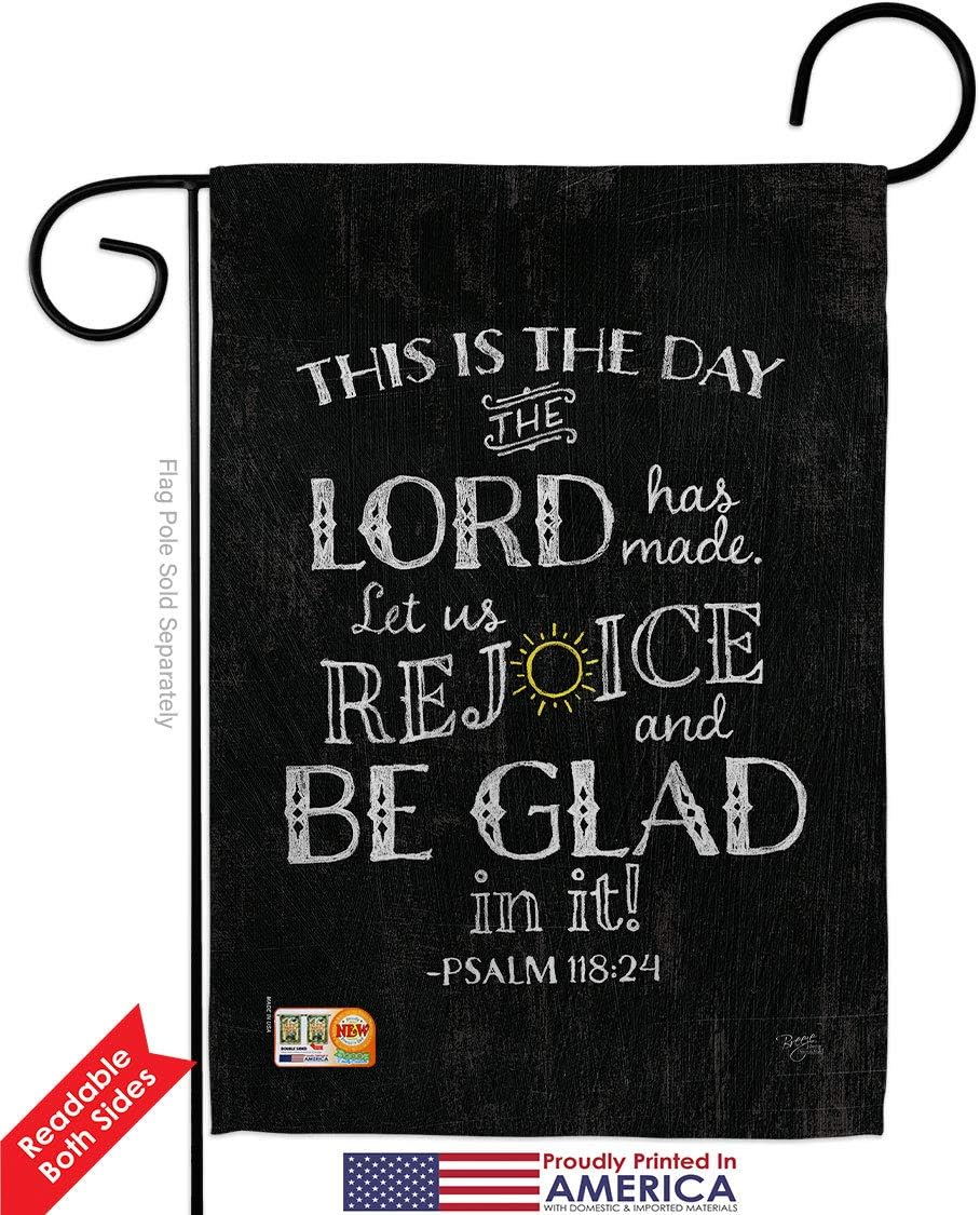 Lord Has Made Garden Flag Set Wall Hanger Religious Bible Verses Bless Faith Thank Hope Pray Christian Religion Small Decorative Gift Yard House Banner Double-Sided In USA 13 X 18.5