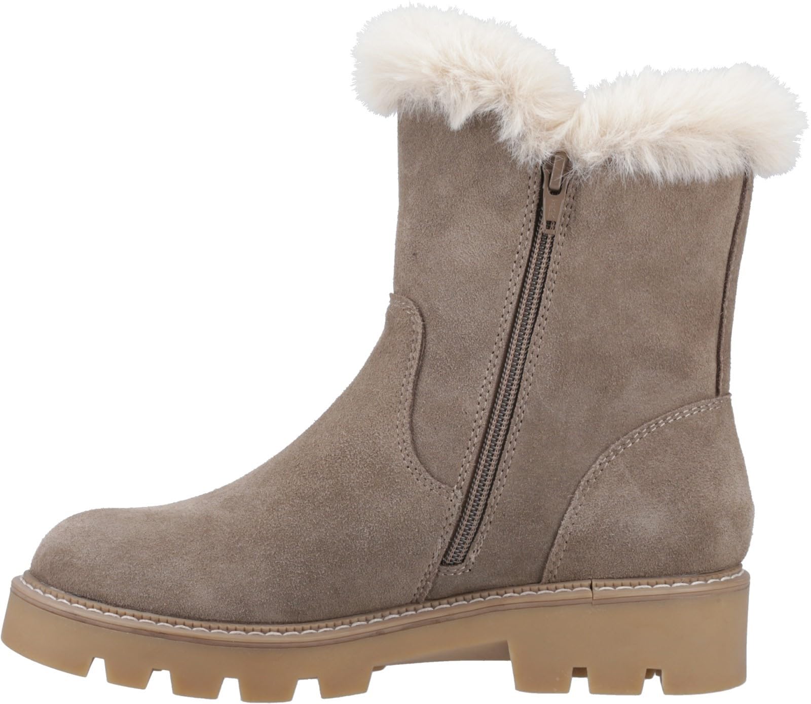 Hush Puppies Female Ambre Zip Boot, Taupe, 7
