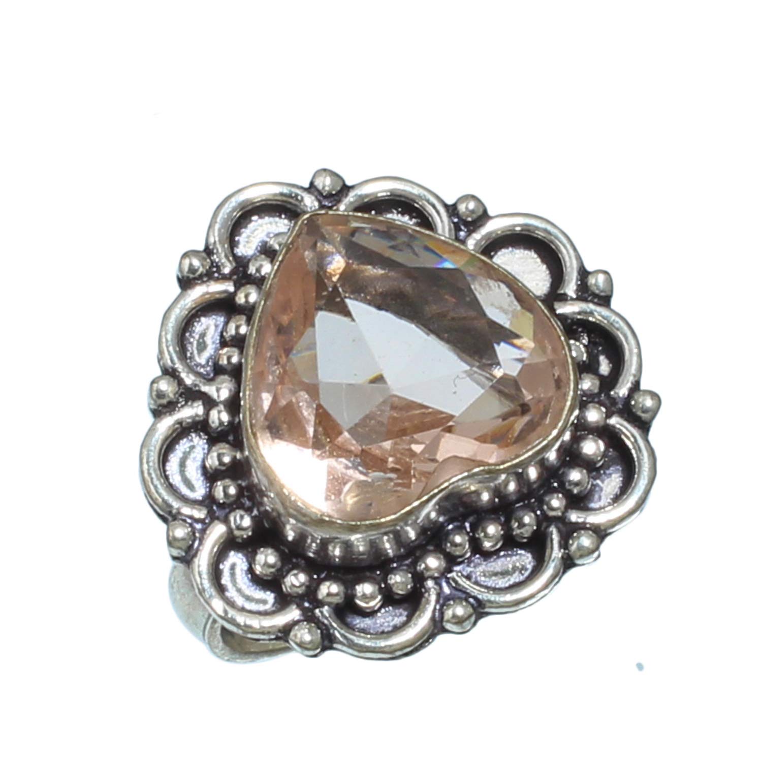 Bague morganite et argent 925 de créateur pour style raffiné