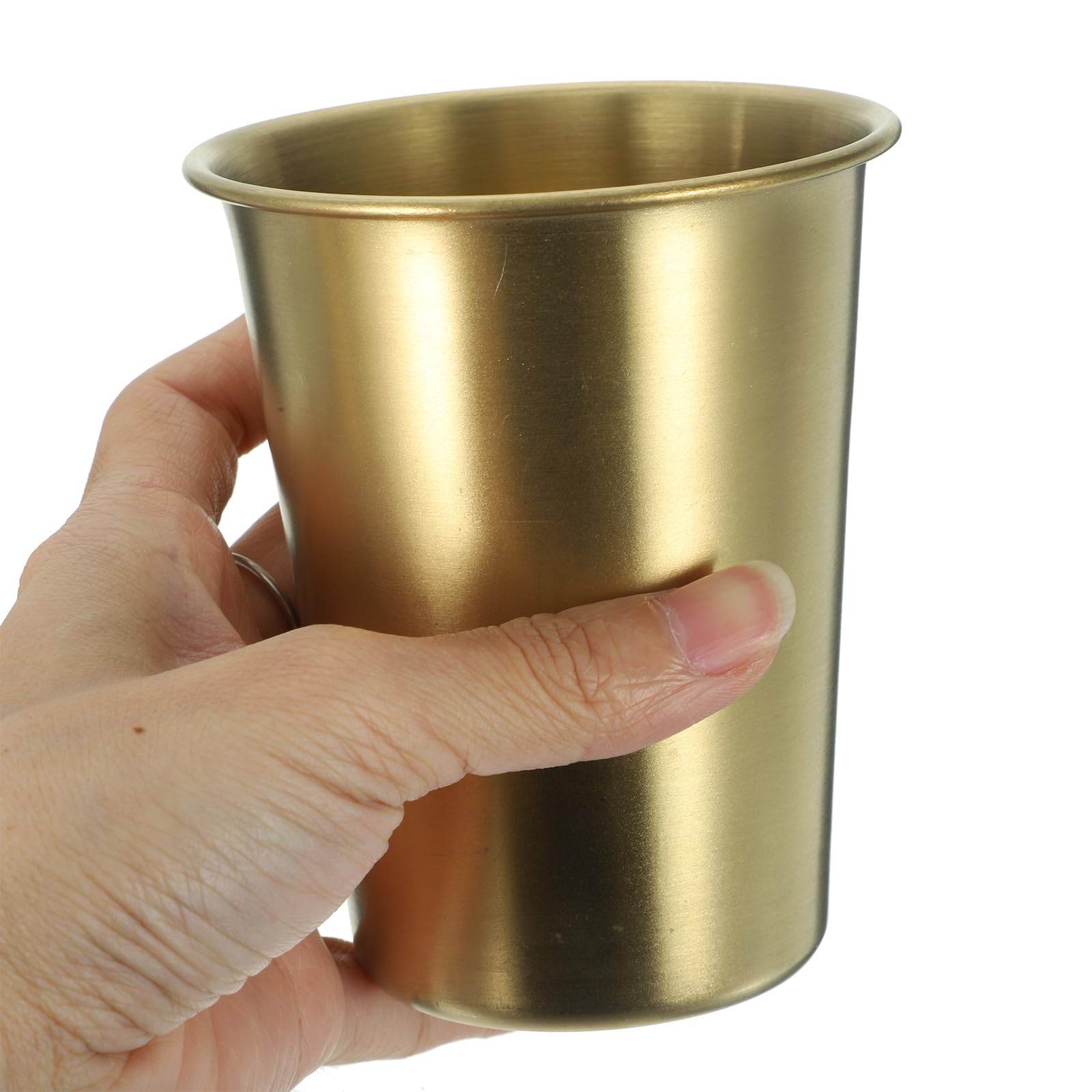Set 6 Pezzi Bicchieri in Acciaio Inossidabile da 350ml, Tazze da Caffè e Bicchieri D'acqua in Metallo, Design Semplice e Pratico per Uso Quotidiano