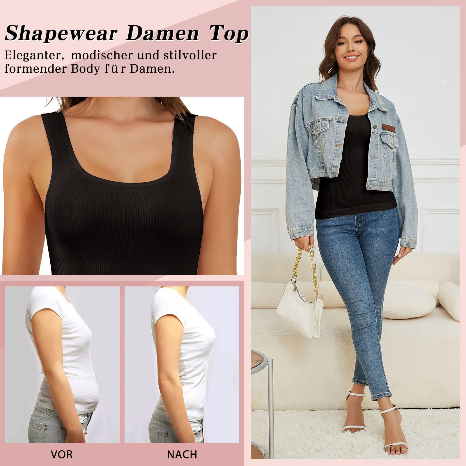 MISS MOLY Shape Camiseta interior para mujer, sin costuras, moldeadora para mujer, moldeadora de figura, moldeadora de cuerpo, moldeador de cuerpo, camiseta de compresión