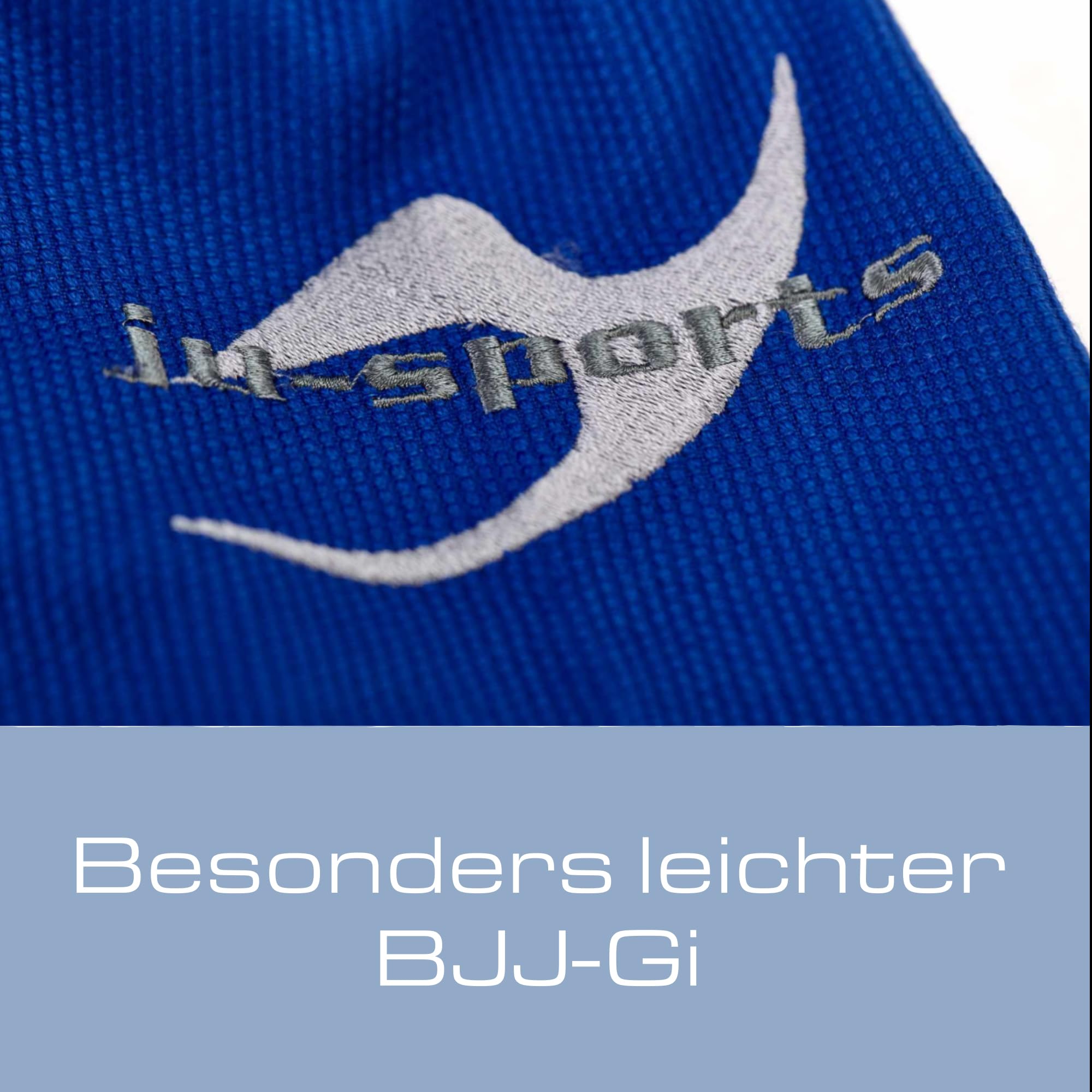 Ju-Sports BJJ Gi Herren Pearl Competition superlight blau - Superleichter Brazilian Jujutsu Anzug mit kontrastierenden Nähten & Stickverzierungen, 100% Baumwolle