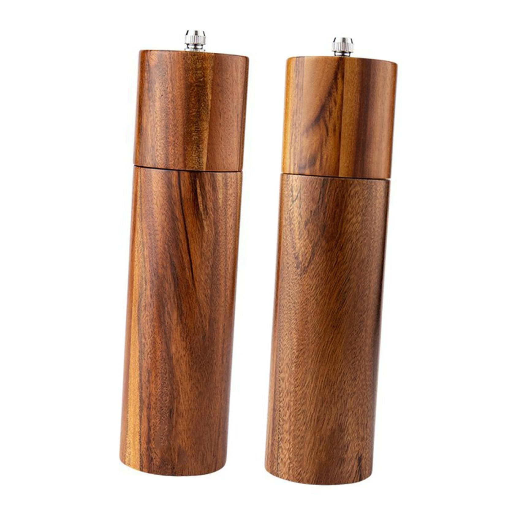 Manuelle Pfeffer und Salzmühle aus Akazienholz mit Keramikmahlwerk 8 Zoll Nachfüllbar Küchengewürzmühle für Pfeffer Salz und Kaffeebohnen