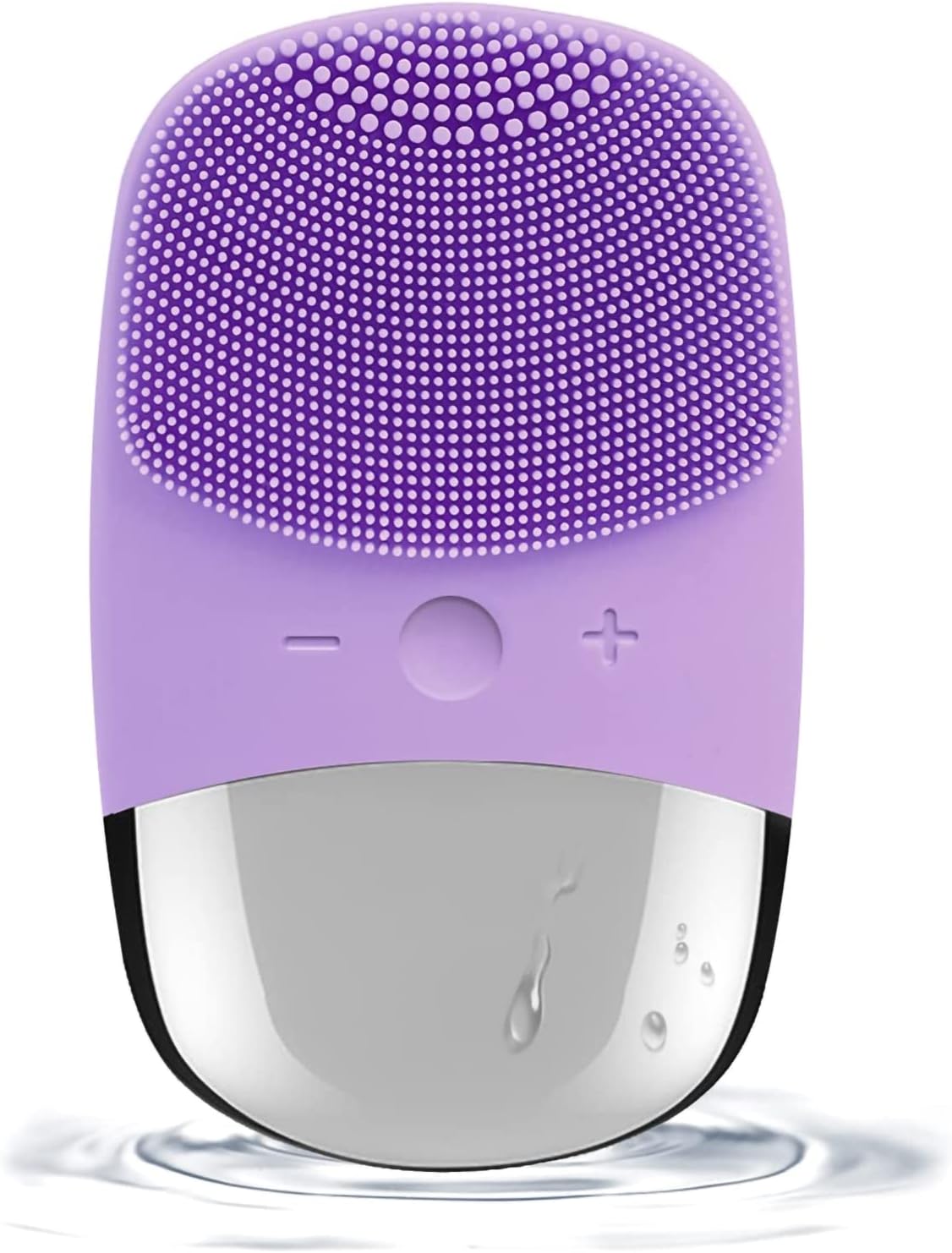 Facial Cleansing Brush, 3-in-1 Electric Silicone Face Scrubber, Vibrating Massager, IPX7 Waterproof, USB Rechargeble Face Scrubber Brush for Deep Cleanning, Blackhead Remover, Exfoliating (Purple)