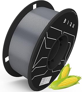 BIQU 3D Printer Filament, 1kg Spool (2.2lbs) PLA Filament 1.75mm, Dimensional Accuracy +/- 0.03mm, Non-Tangling Non-Clogging Non-Stringing Tough PLA 3D Printer Filament, Fit Most FDM Printer, Silver
