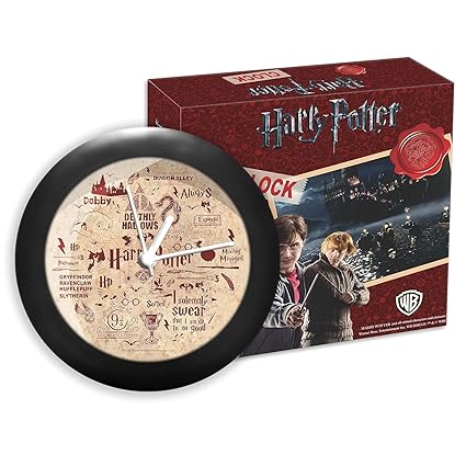 Epic Stuff - Plastic Harry Potter Desk Clock for Home Decor, Office Gift, Birthday Gift, India (Infographic red)