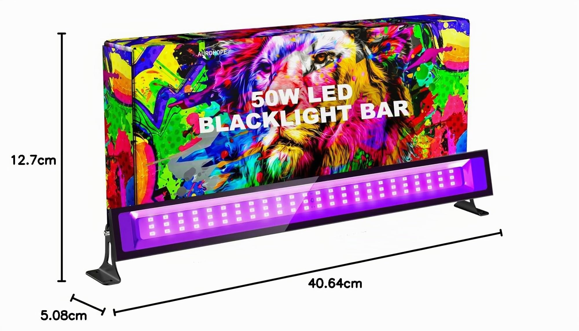 50W Luce Nera, 385nm Lampada UV LED Con Interruttore & Supporto Regolabile a 180°, IP66 Impermeabile, Proiettore di Luce UV per Halloween, Festa Glow - (1 Pacchetto)