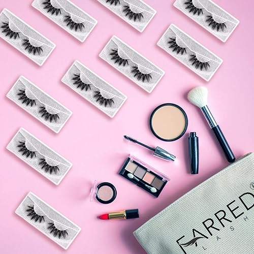 Miniatura 3 de FARRED - Paquete al por mayor de pestañas postizas esponjosas y dramáticas, 30 pares, en caja individual, 18 mm de volumen, pestañas postizas de