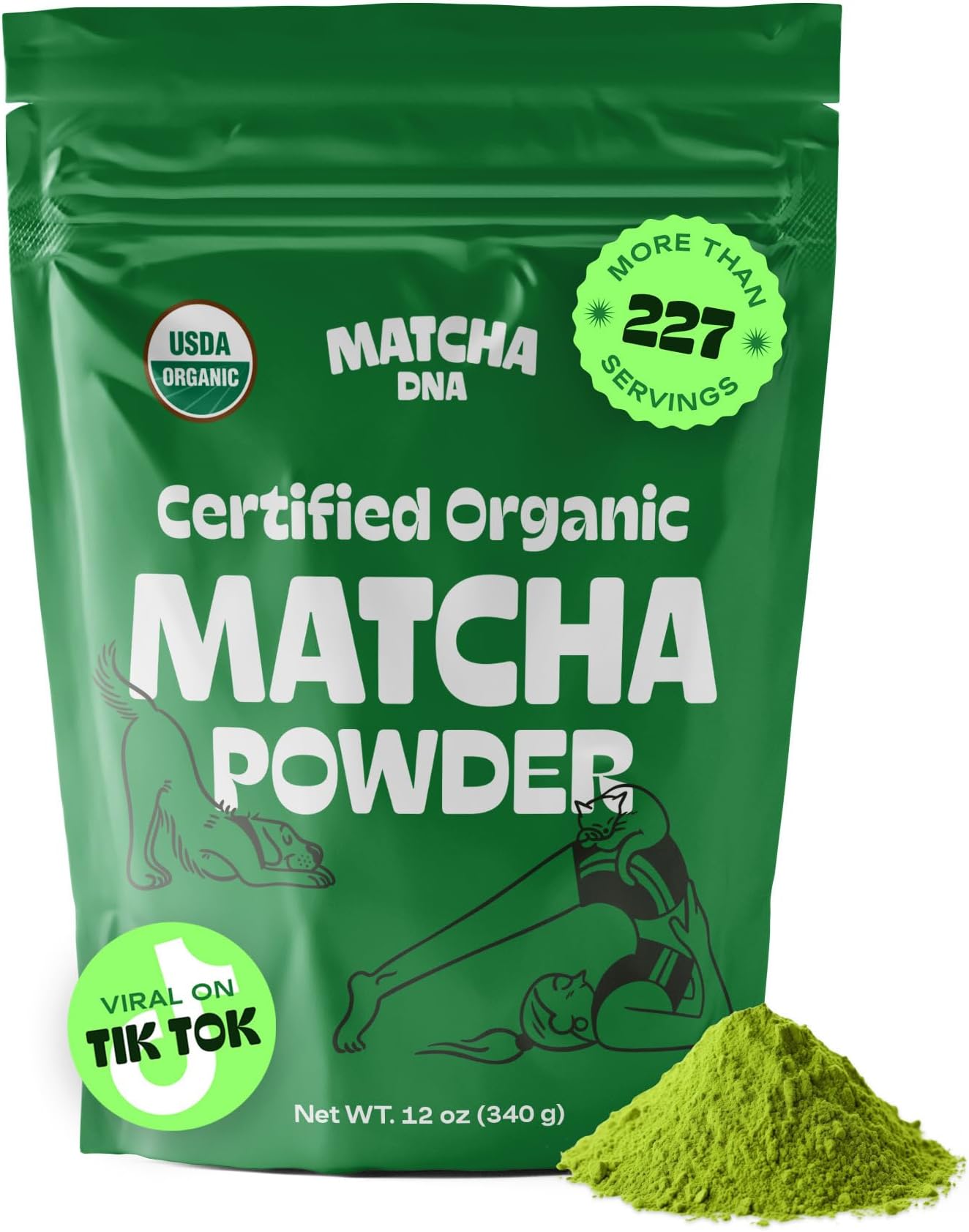 MATCHA DNA Certified Organic Matcha Green Tea Powder (12 oz BAG)