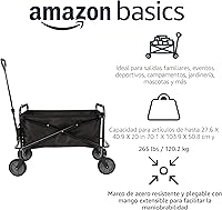Vista 2 de Yaxa Basics - Carro plegable resistente para exteriores, para deportes al aire libre, con capacidad de peso de 265 libras, para acampar, jardín