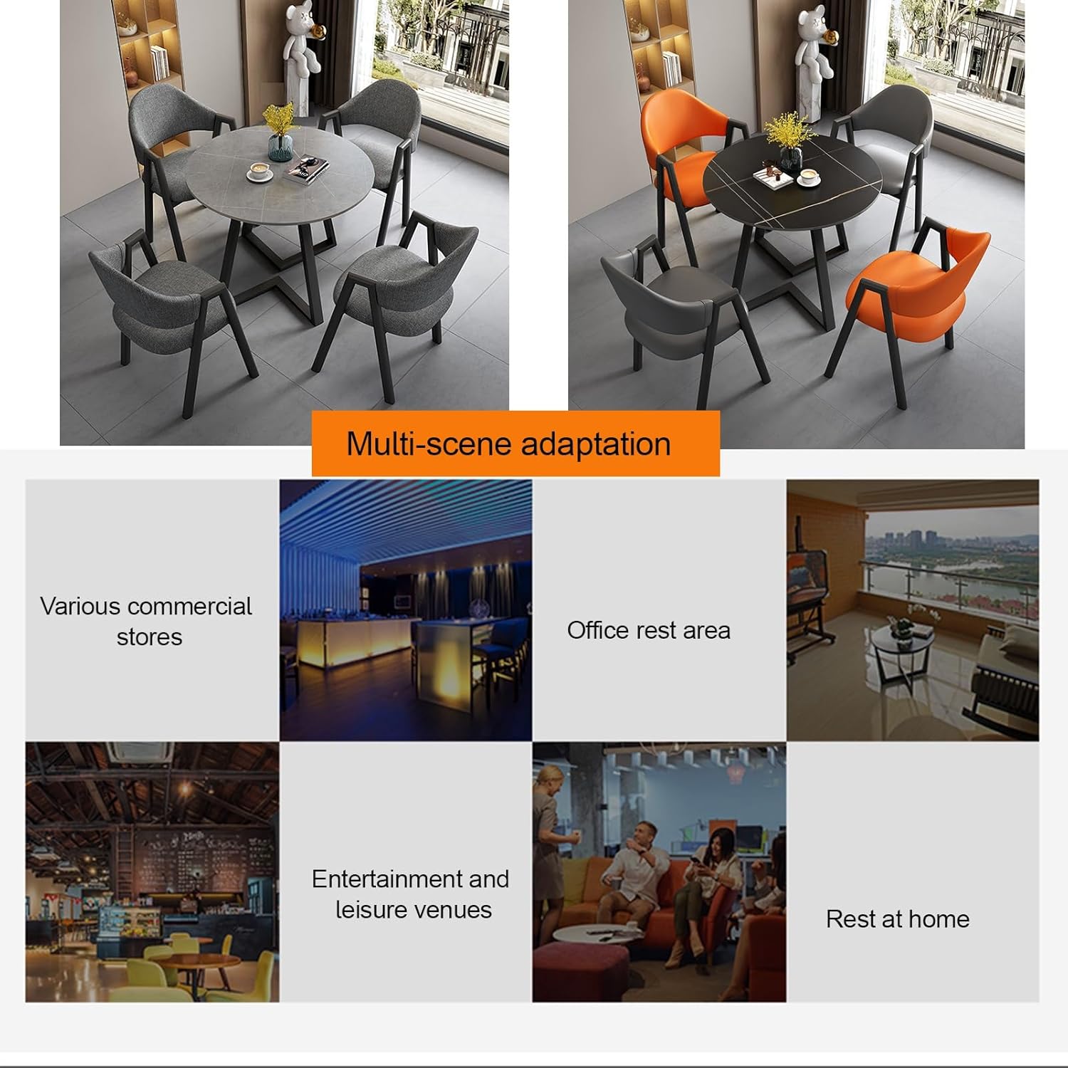 Office Reception Room Club Table and Chair Combination, Coffee Table and Chair Set,Round Dining Table Set,Small Conference Table, Negotiation Table, Modern Style Furniture (Color : N)