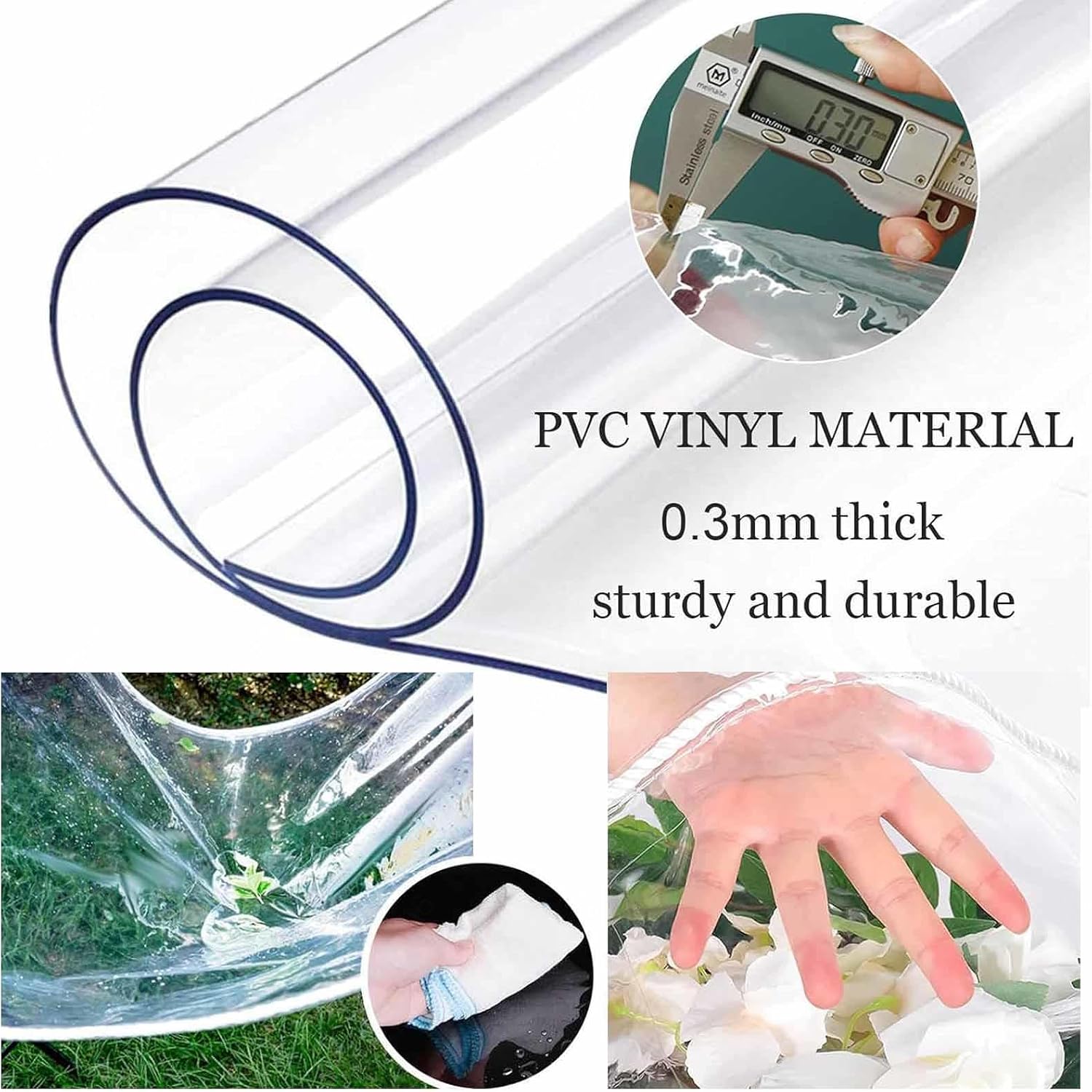 Outdoor Clear Tarp Curtains with Zip Doors,2/3/4/5m,Plastic Waterproof Tarpaulin with Eyelets,Transparent Tarpaulin Side Panels for Gazebo Porch Pergola Patio Carport,2Zipper-2.7x2.2m