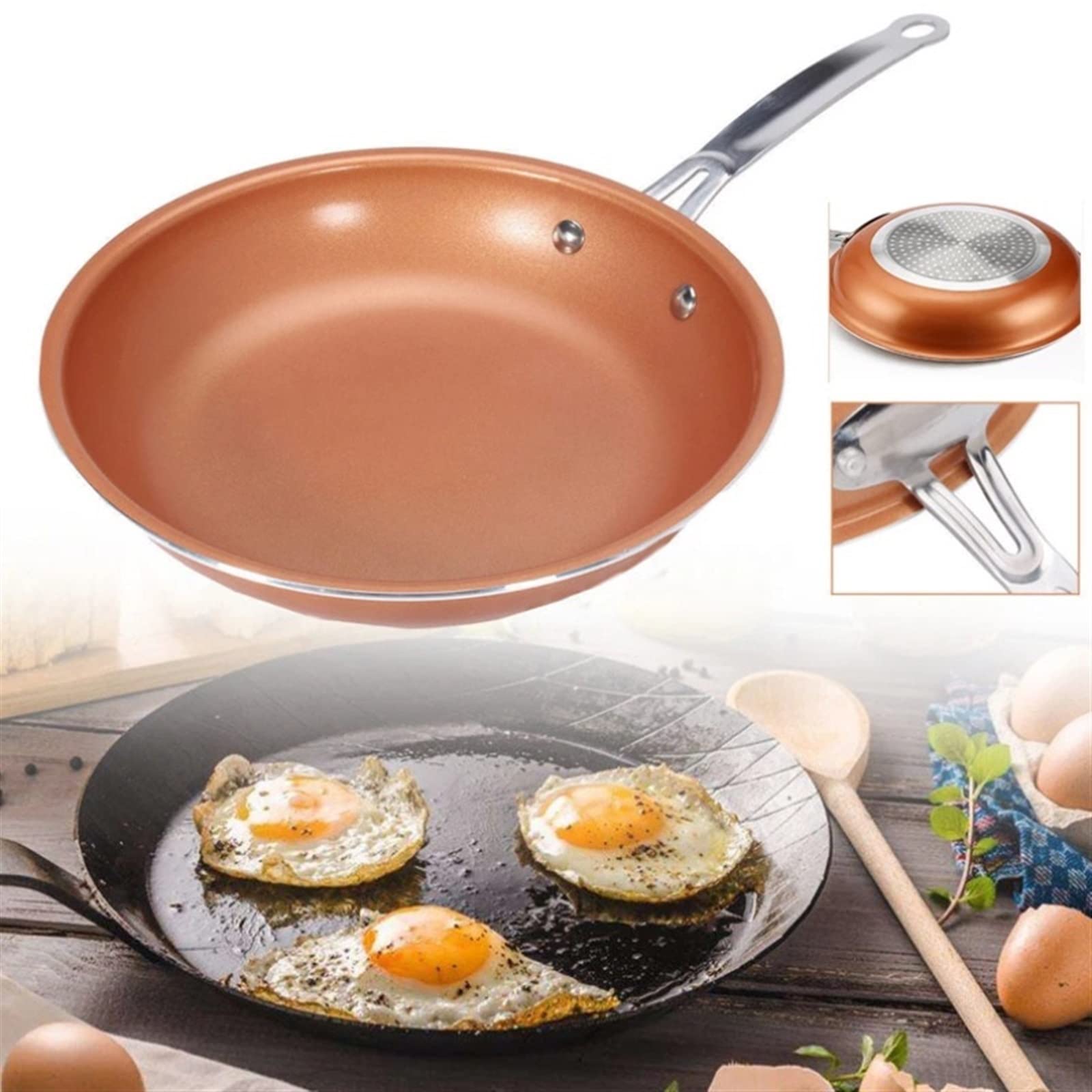 Bratpfanne Bratpfannen, antihaftbeschichtete Kupfer-Bratpfanne, Wok-Topf, Ofen, Induktionskochfeld, Grillpfanne, Kochgeschirr, Bratpfanne, Bratpfanne