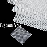 Vista 3 de 12 hojas de lona de plástico de malla de 8.2 x 11 pulgadas, 14 unidades de lienzos de plástico para bordados, manualidades de hilo acrílico